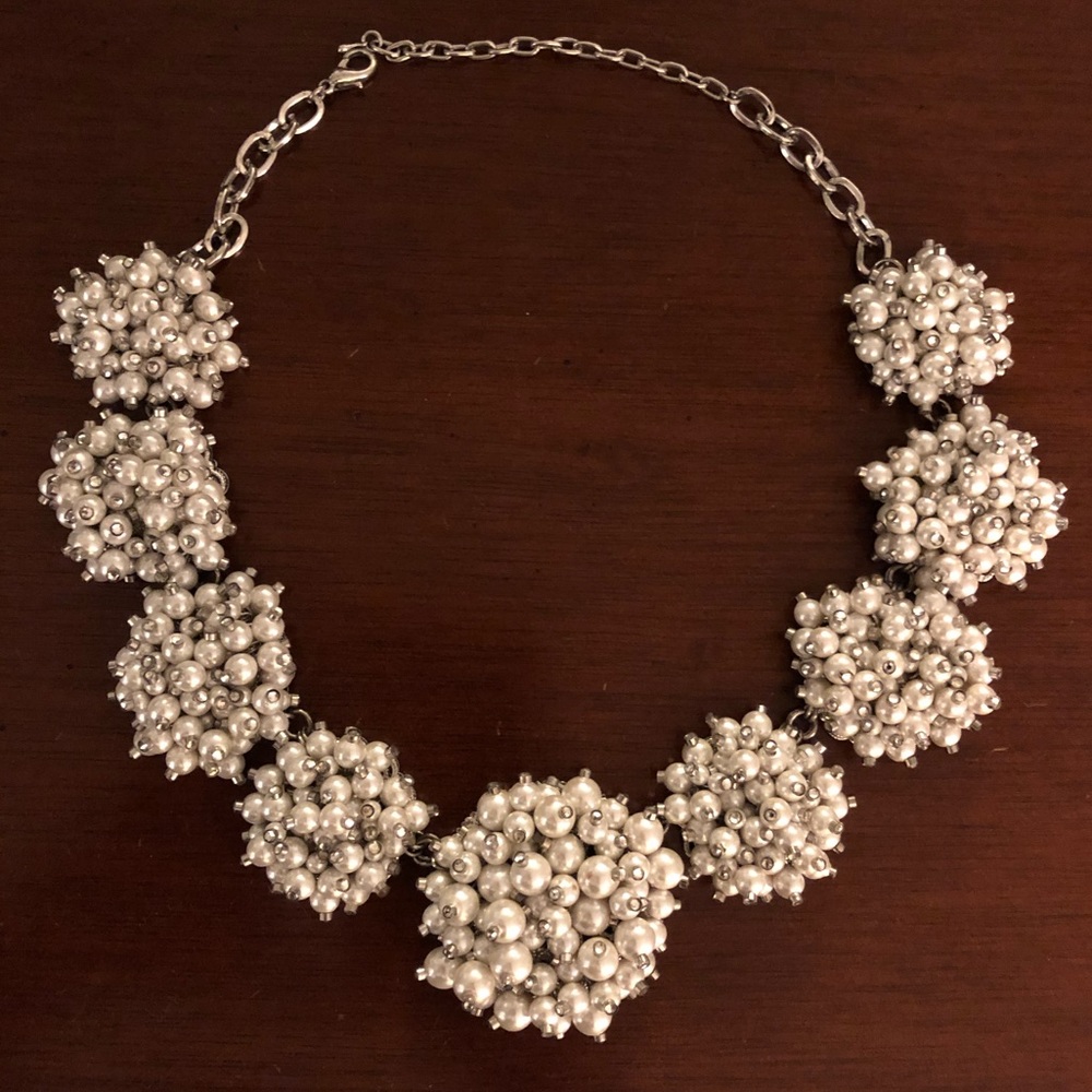 Pearl Cluster Statement Necklace